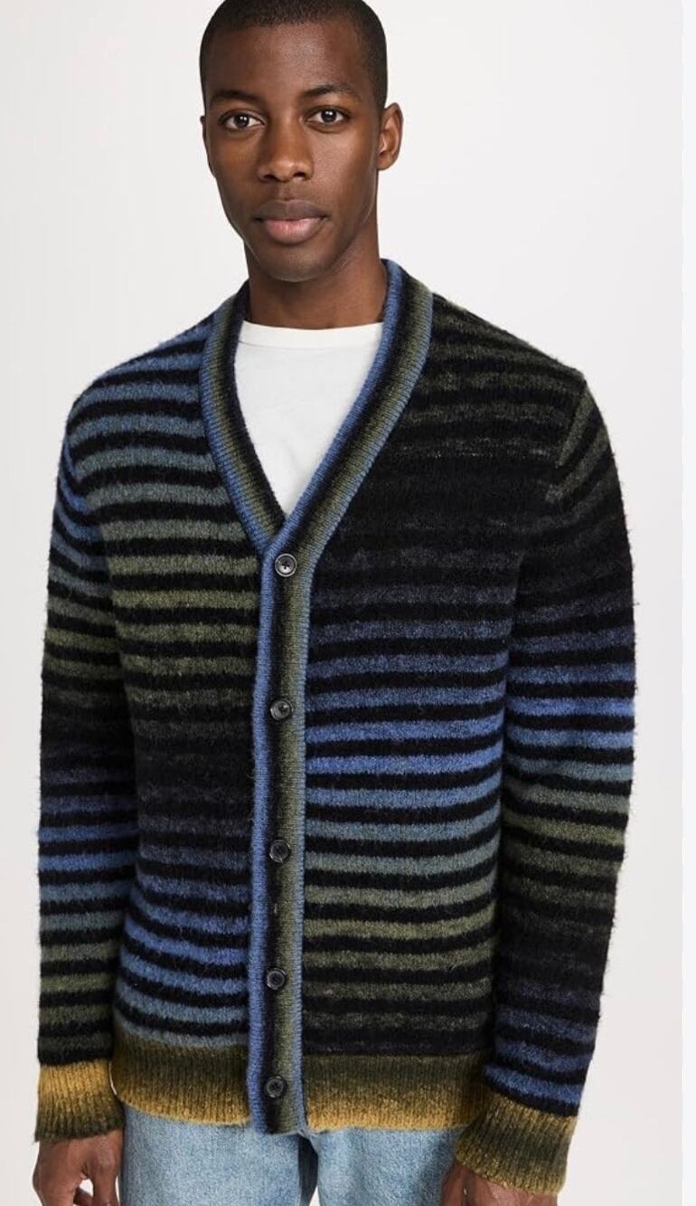 PS Paul Smith Wool Blend Ombré Striped Cardigan Sweater Relax Men's M